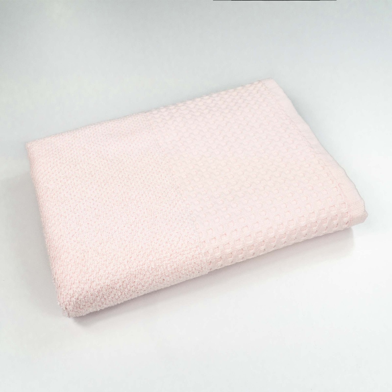 Рушник для обличчя та рук Вафельний Бордюр GM Textile 50х90см 500г/м2 (Світло-Рожевий)